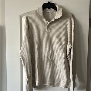 Zara Men’s Beige Ribbed Sweater